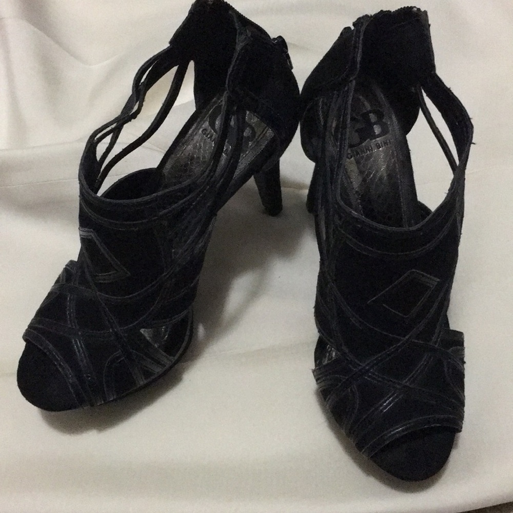 Peep Toe Black Heels